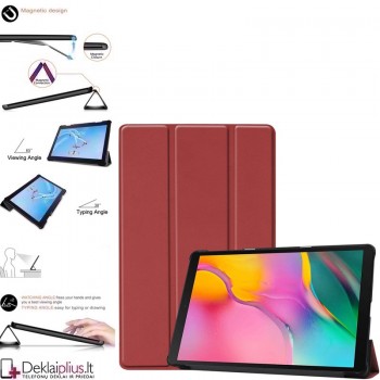 Dirbtinės odos atverčiamas dėklas - bordo spalvos (planšetėms Samsung Tab A 8.0 2019 (T290/T295) Dirbtinės odos atverčiamas dėklas - bordo spalvos (planšetėms Samsung Tab A 8.0 2019 (T290/T295)